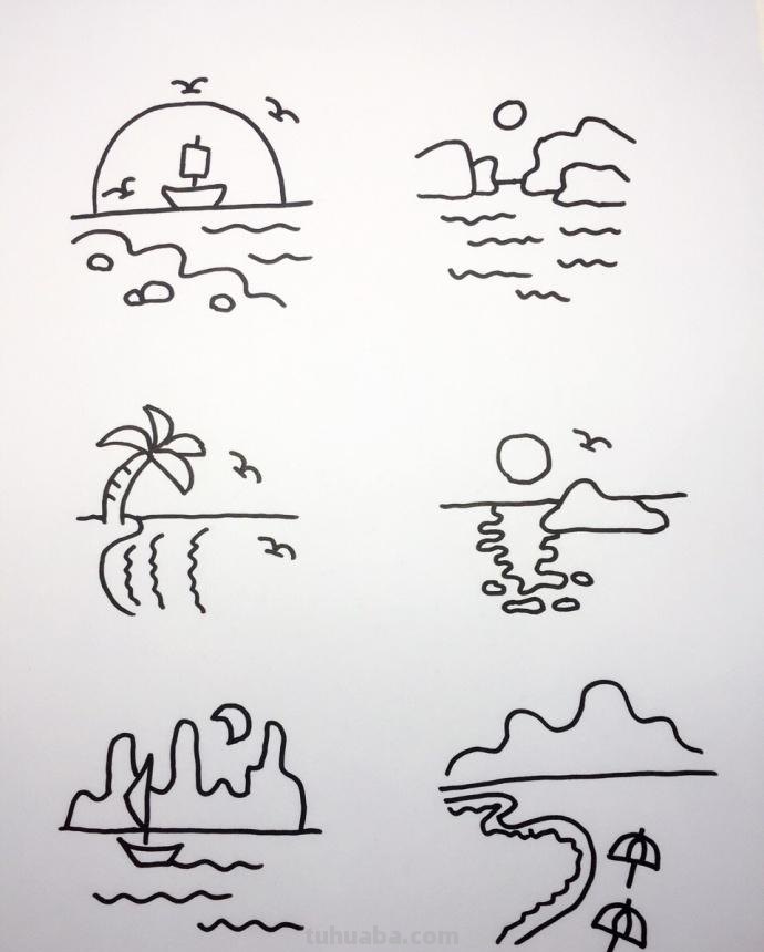 一组大海和海底动物们的简笔画~值得大家收藏哦~