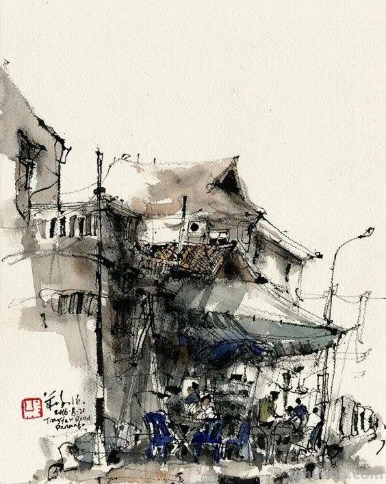 很有味道的速写作品