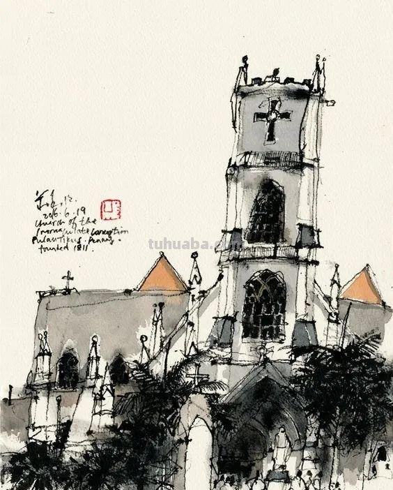 很有味道的速写作品