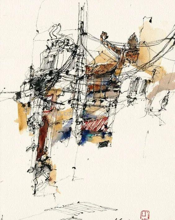 很有味道的速写作品