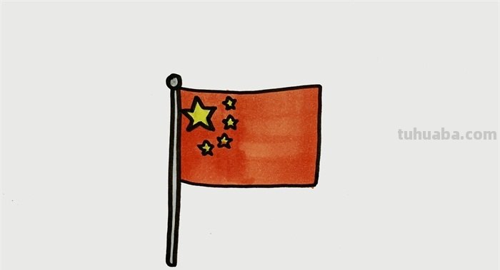 大红旗怎么画彩铅（大红旗怎么画彩铅画）