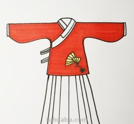 彩铅古风嫁衣怎么画（古风嫁衣简笔画一步一步教程）