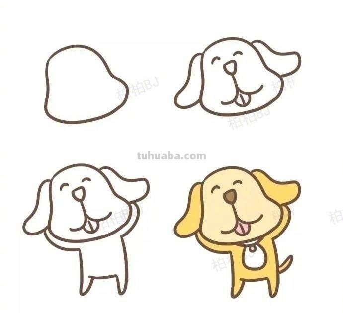 狗狗简笔画大全，总有一款是你喜欢的，果断收藏学起来！