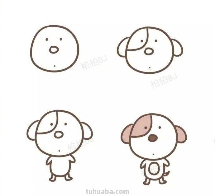 狗狗简笔画大全，总有一款是你喜欢的，果断收藏学起来！