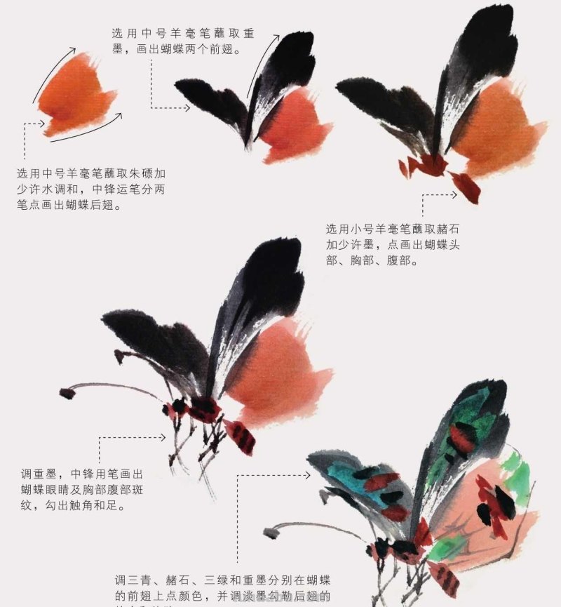 零基础国画教程:三种常见花虫画法详细步骤图解,简单易学的国画 零基础国画教程:三种常见花虫画法详细步骤图解,简单易学的国画
