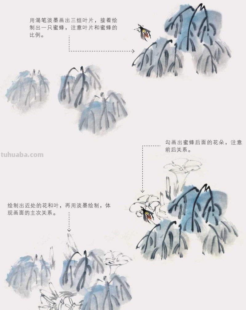 零基础国画教程:三种常见花虫画法详细步骤图解,简单易学的国画 零基础国画教程:三种常见花虫画法详细步骤图解,简单易学的国画