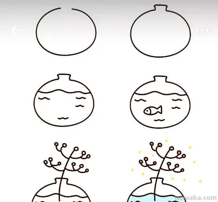 9种小植物简笔画教程，步骤很详细，非常适合零基础临摹学习！