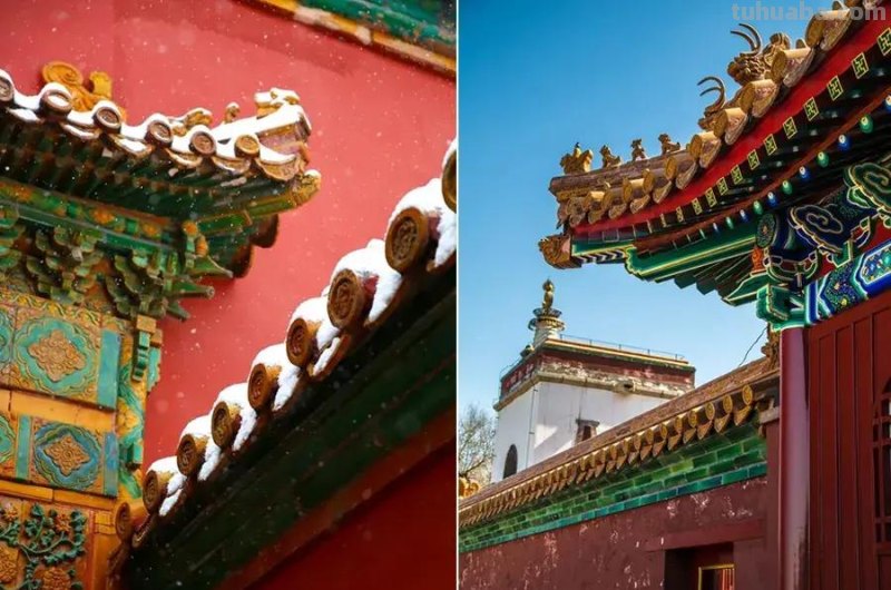 儿童画教程｜走进传统建筑之美-诗情画意故宫的雪