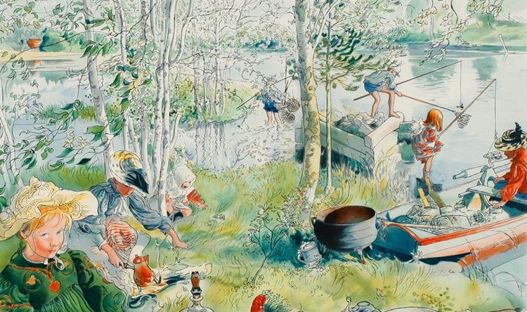 19世纪初期受欧美读者欢迎的瑞典画家卡尔·拉森水彩作品欣赏