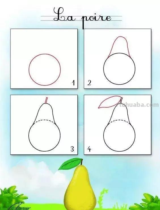 简笔画丨15个常见的水果+动物，孩子都爱画，先收藏起来！
