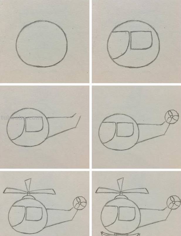 几款直升飞机简笔画教程