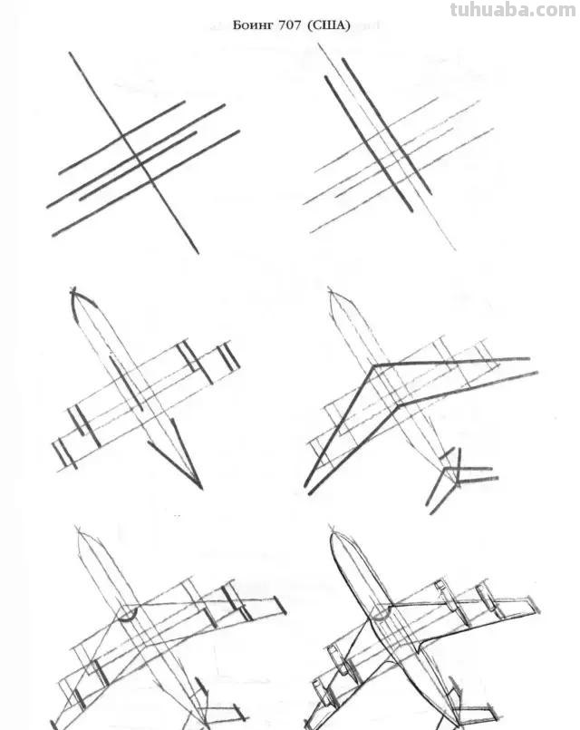 简笔画教程，50个飞机的画法