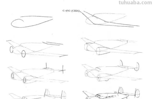 简笔画教程，50个飞机的画法