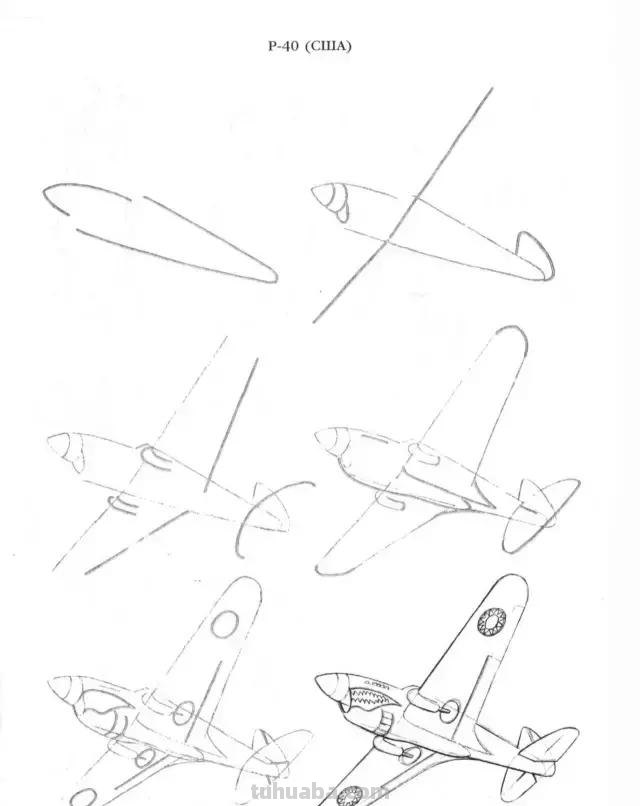 简笔画教程，50个飞机的画法