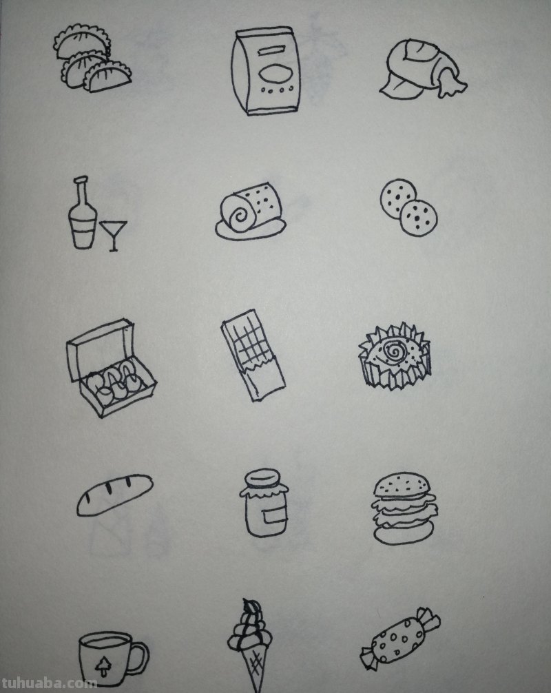 一大波食物简笔画