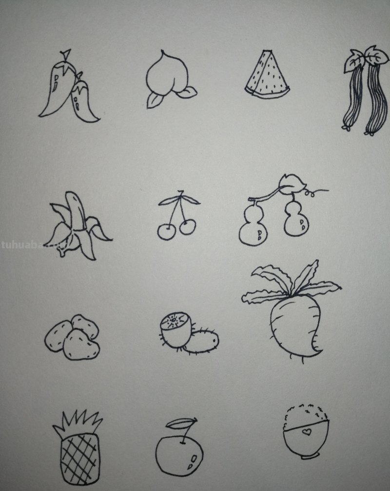 一大波食物简笔画