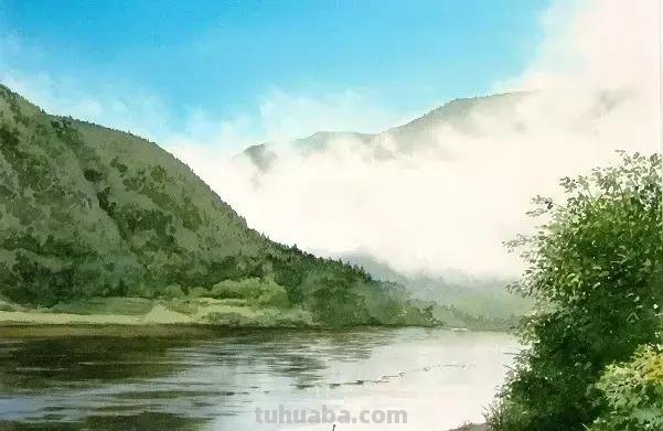 日本画家Abe Toshiyuki 写实风景水彩画欣赏