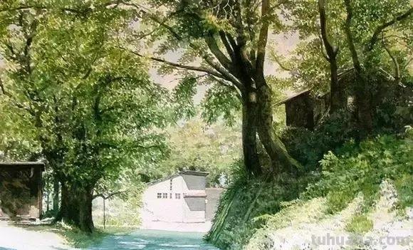 日本画家Abe Toshiyuki 写实风景水彩画欣赏