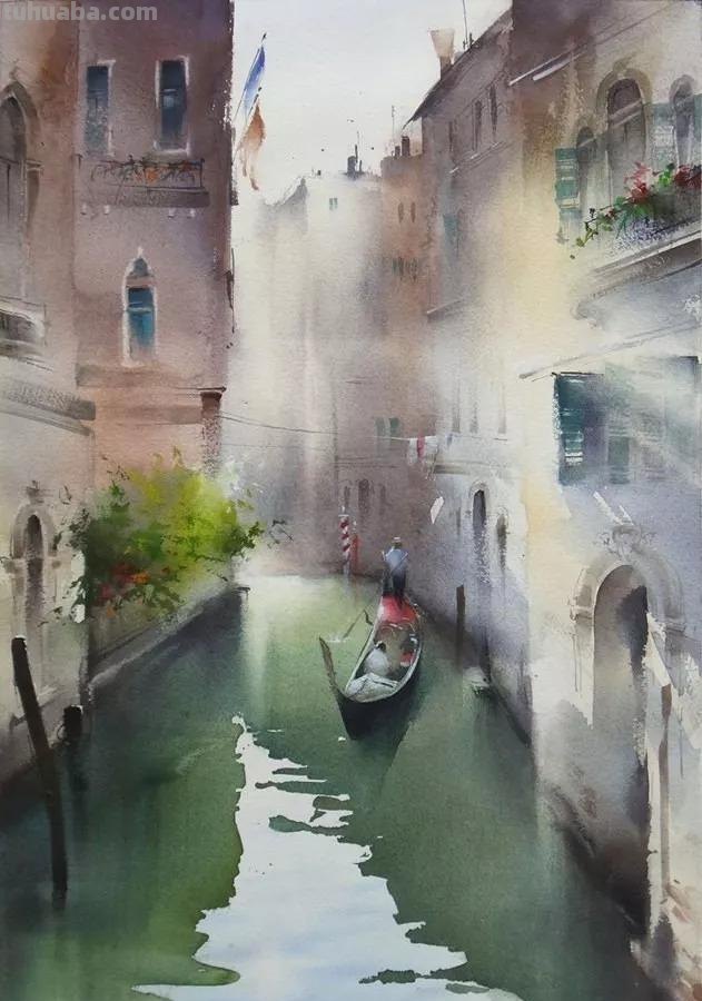 用笔有神，淋漓尽致-分享一组风景水彩画