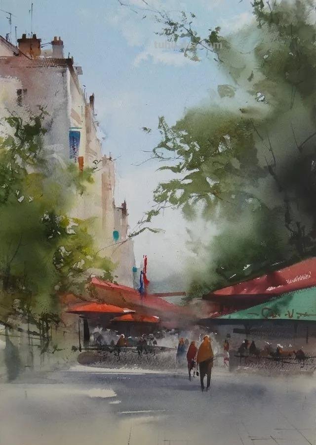用笔有神，淋漓尽致-分享一组风景水彩画