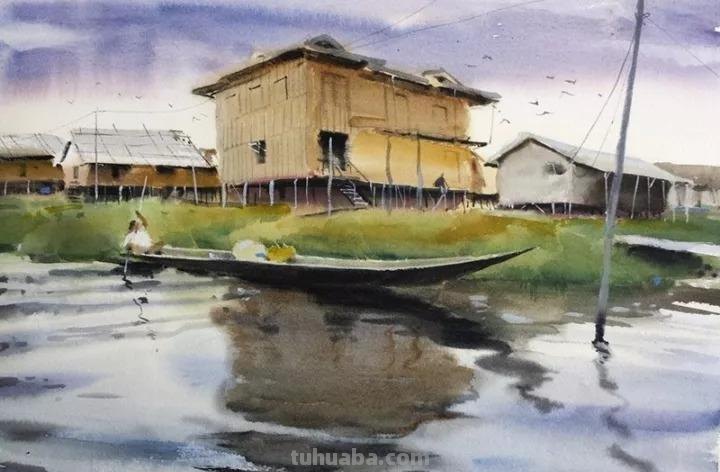 用笔有神，淋漓尽致-分享一组风景水彩画