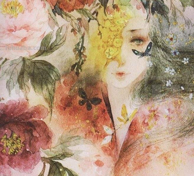 古风人物手绘水彩插画欣赏