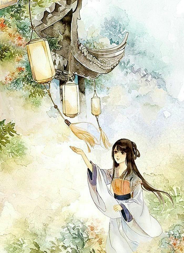 古风人物手绘水彩插画欣赏