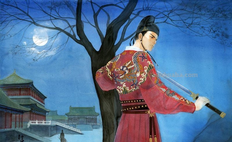 古风人物手绘水彩插画欣赏