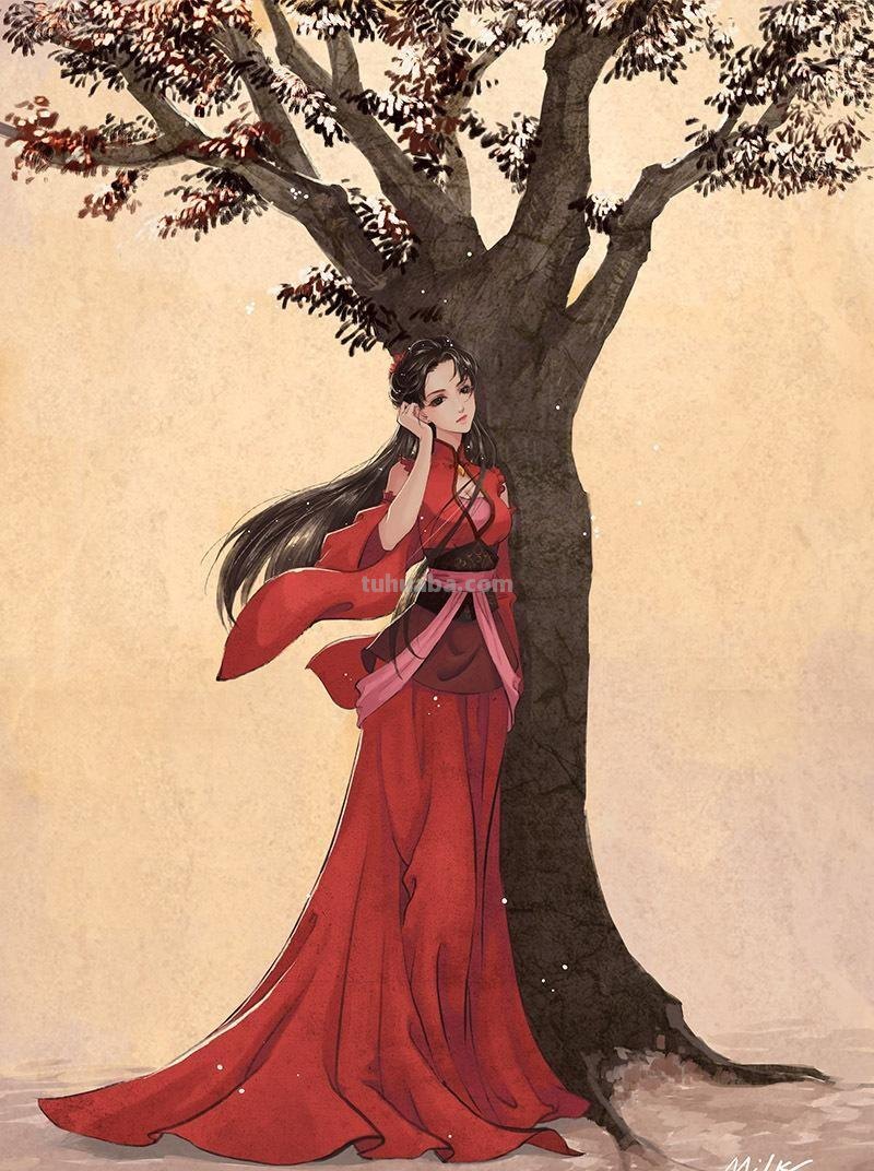 古风人物手绘水彩插画欣赏
