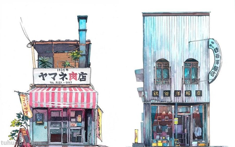 深入生活创作的艺术家，宫崎骏风格的水彩插画，干净清透饱含温度