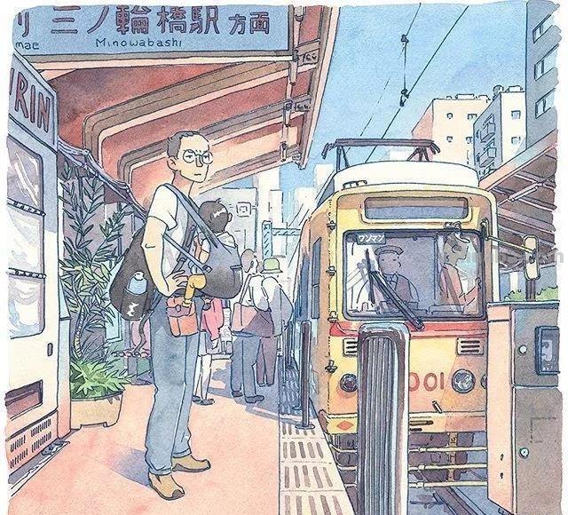 深入生活创作的艺术家，宫崎骏风格的水彩插画，干净清透饱含温度