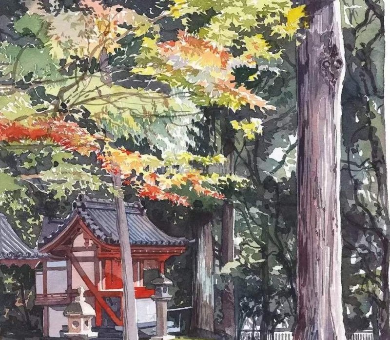 深入生活创作的艺术家，宫崎骏风格的水彩插画，干净清透饱含温度