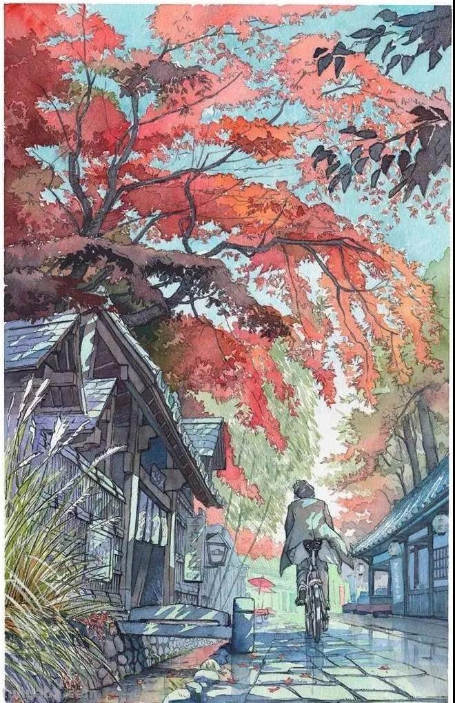 深入生活创作的艺术家，宫崎骏风格的水彩插画，干净清透饱含温度