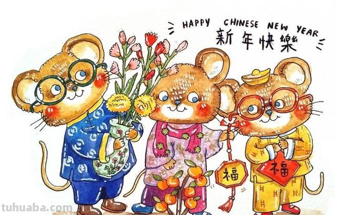 一组趣味又生动的水彩插画