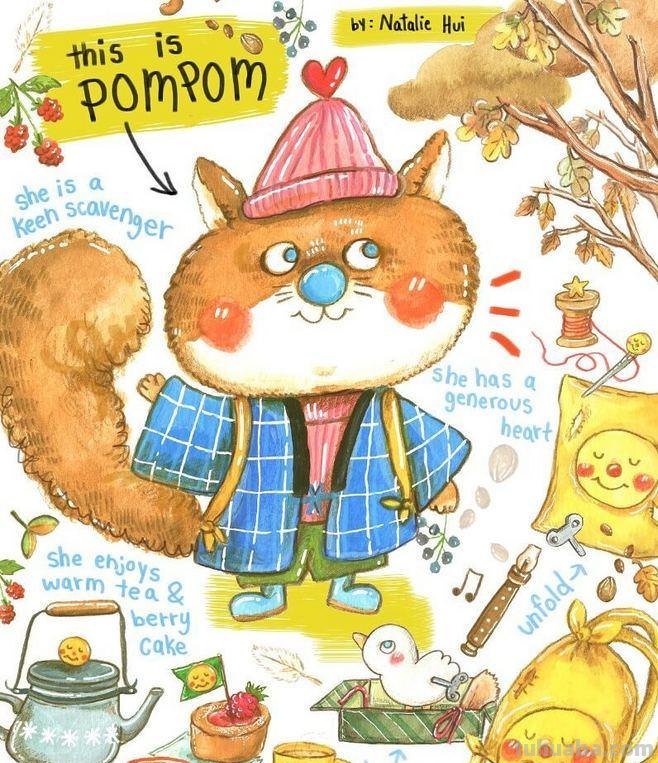 一组趣味又生动的水彩插画