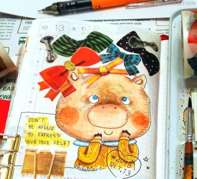 一组趣味又生动的水彩插画