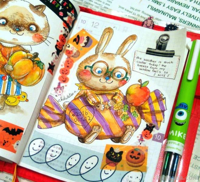 一组趣味又生动的水彩插画