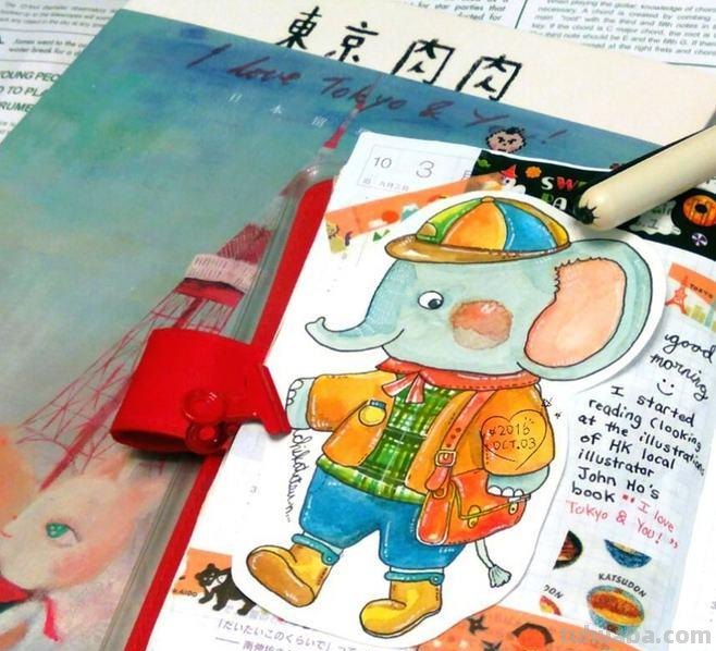 一组趣味又生动的水彩插画