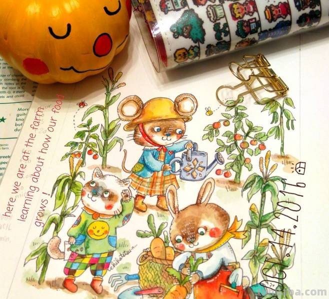 一组趣味又生动的水彩插画