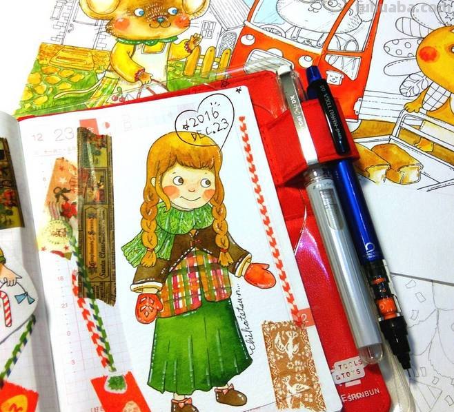 一组趣味又生动的水彩插画