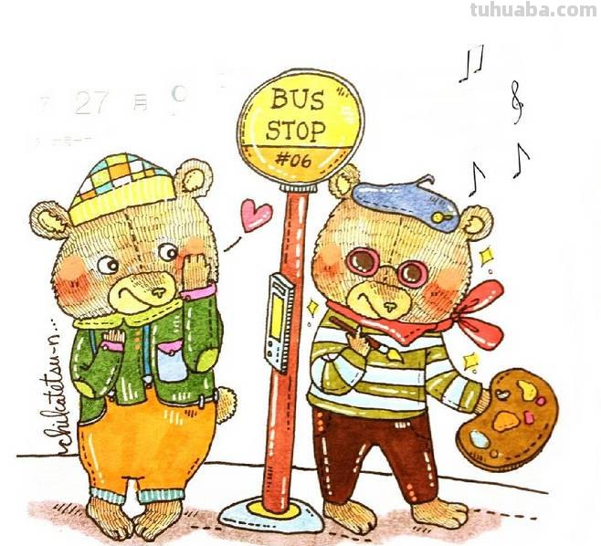 一组趣味又生动的水彩插画