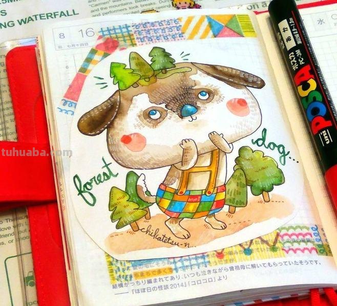 一组趣味又生动的水彩插画