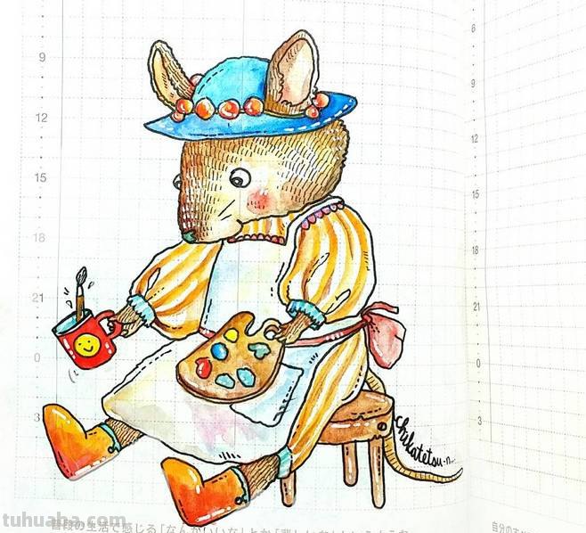 一组趣味又生动的水彩插画