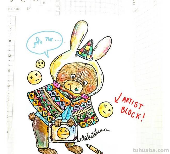 一组趣味又生动的水彩插画