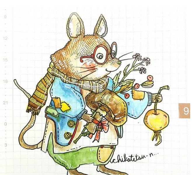 一组趣味又生动的水彩插画