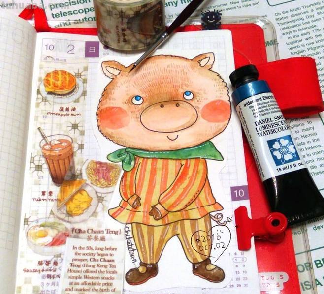 一组趣味又生动的水彩插画