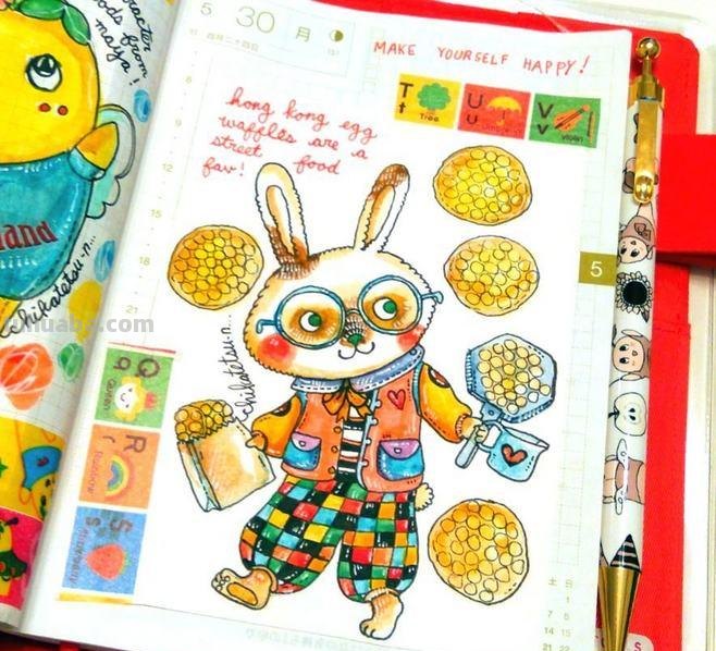 一组趣味又生动的水彩插画