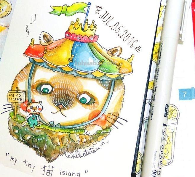 一组趣味又生动的水彩插画