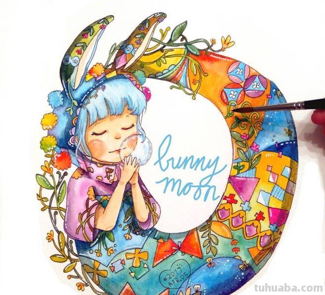 一组趣味又生动的水彩插画