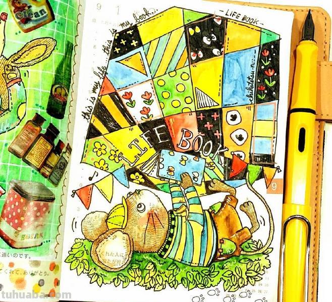 一组趣味又生动的水彩插画